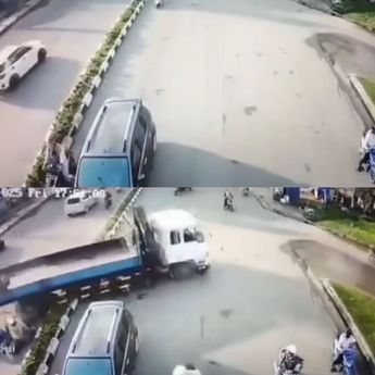 Kronologis Truk Tabrak Sejumlah Motor di Batam