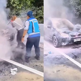 Mobil Pribadi Terbakar di Tol Bandara Soekarno Hatta Arah Jakarta
