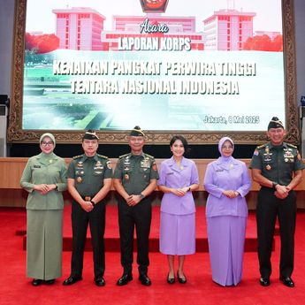 32 Perwira Tinggi TNI Resmi Naik Pangkat, Kasum TNI Pimpin Laporan Korps di Mabes TNI