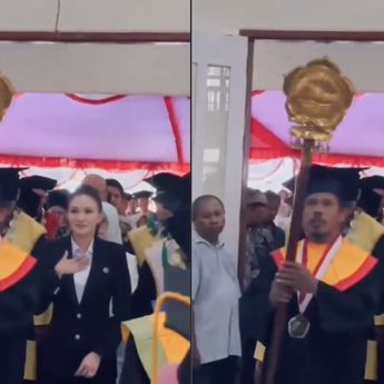 Momen Kocak Gubernur Malut Sherly Laos Kaget Saat Masuk Ruang Wisuda Unkhair