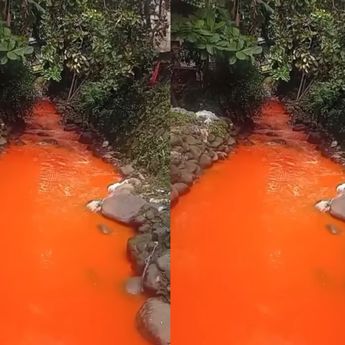 VIDEO: Sungai di Kabupaten Bogor Mendadak Berwarna Orange