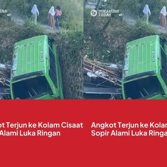 Angkot Rute Cisaat-Sukabumi Terjun ke Jurang