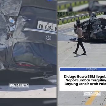 VIDEO: Innova Terbalik di Jalan Tol Bayung Lencir-Tempino