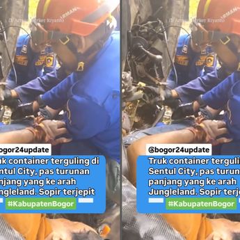 Kecelakaan Mengerikan Truk di Sentul City, Tragis Sopir Sampai Terjepit