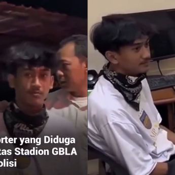Tampang Suporter Persib yang Rusak Stadion GBLA, Tersenyum ke Polisi