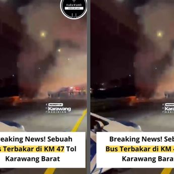 Kemacetan Panjang Akibat Kebakaran Bus di KM 47 Tol Karawang Barat