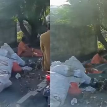 Kecelakaan Lalu Lintas, Motor Tossa PPSU DKI Terguling di Jalan Rawamangun Muatan Berserakan