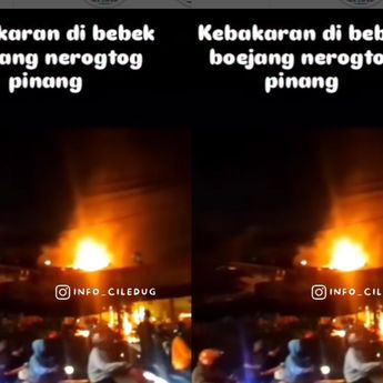 VIDEO: Detik-detik Ledakan dan Kobaran Api Hanguskan Rumah Makan Bebek