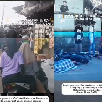 Pemotor Tewas Terlindas Truk di Serang Jadi Tontonan Warga