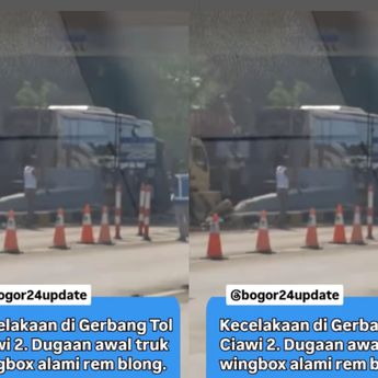 Trux Box Hantam Pintu Tol Ciawi Sampai Ringsek