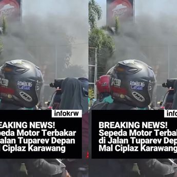 Motor Warga Karawang Tiba-tiba Meledak dan Terbakar di Jalan Raya
