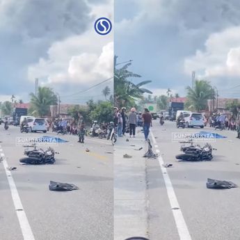 Bus Hantam 2 Pemotor Sampai Tewas Mengenaskan di Jalan Raya Padang