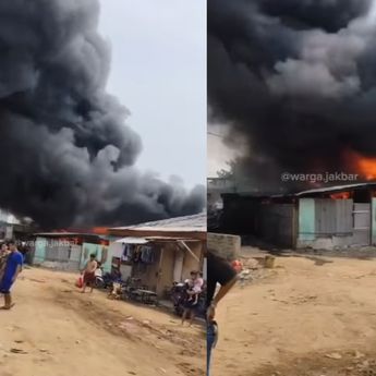 Kebakaran Hantam Bangunan di Kawasan Pasar Bojong Rawa Buaya