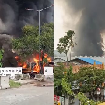 VIDEO: Kebakaran Mengerikan Melanda Sudinhub Transportasi Umum Cengkareng