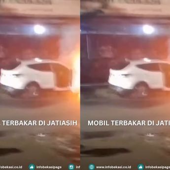 Mobil Terbakar di Jatiasih Bekasi