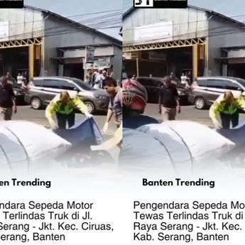 Kecelakaan Maut Pemotor Tewas Terlindas Truk di Ciruas Serang Siang Tadi