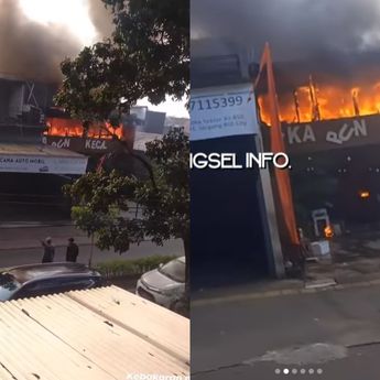 VIDEO: Kebakaran Hebat Habiskan Warung Makan Kampung Kecil BSD