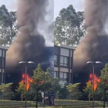 Kebakaran Mengerikan Hantam Bangunan di Pagedangan Tangerang Pagi Ini