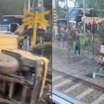 KRL Tabrak Truk di Tangerang, 2 Pengendara Motor Tertimpa Badan Truk