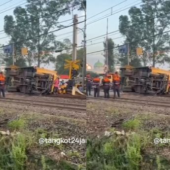 VIDEO: Truk Box Dihantam Kereta Pagi Ini di Tangerang