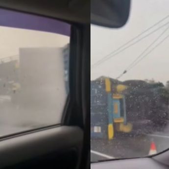 Pagi Ini Truk Kontainer Terguling di Tol Jagorawi Arah Bogor, Contra Flow Diberlakukan