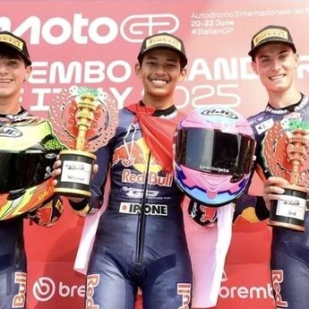 Veda Ega Pratama Raih Kemenangan Perdana di Red Bull Rookies Cup Italia 2025