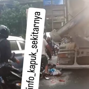 Wanita Pengemudi Ojol Terlindas Truk Molen di Cengkareng