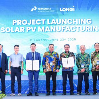 Pertamina NRE dan LONGi Kerja Sama Luncurkan Proyek Manufaktur Modul Panel Surya di Indonesia