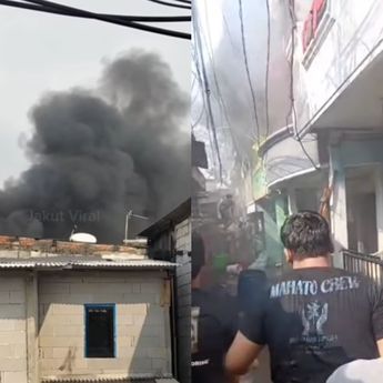 Rumah Warga di Palmerah Terbakar Hebat, Kepulan Asap Hitam Membumbung Tinggi