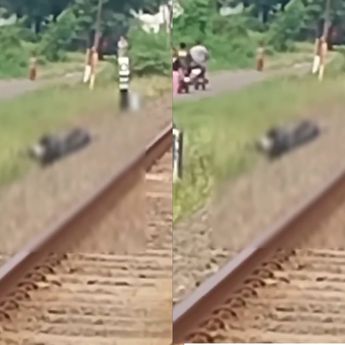 Pemotor Tewas Dihantam Kereta di Karawang Sore Ini