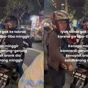 Pejalan Kaki Hampir Ditabrak dan Dipukul Pemotor yang Naik ke Trotoar di Jelambar