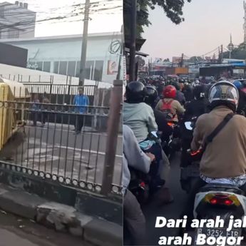 Truk Tangki Terguling di Jalan Raya Bogor, Arah Pasar Rebo Macet Total