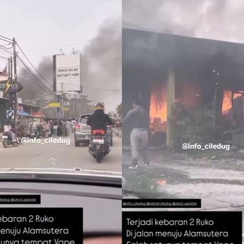 Kebakaran Hebat Melanda Bangunan-bangunan di Serpong
