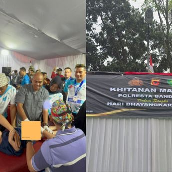 Peringati HUT Bhayangkara ke-79, Polresta Bandung Gelar Khitanan Massal untuk Puluhan Anak di Soreang