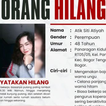 Info Orang Hilang! Wanita 48 Tahun Asal Bogor Menghilang Sejak Jumat Setelah Maghrib