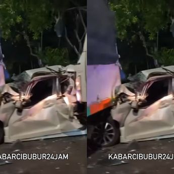 VIDEO: Mobil Mewah Terjepit di Antara Dua Truk Sampai Hancur