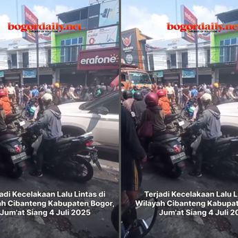 Pemotor Kritis Usai Dihantam Truk di Cibanteng Bogor
