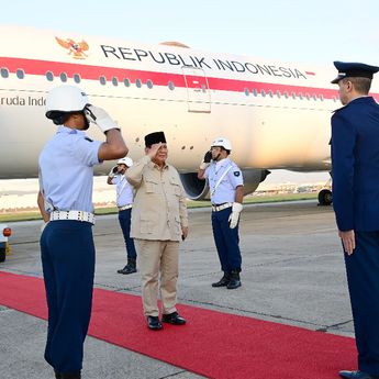 Tiba di Rio de Janeiro untuk Hadiri KTT BRICS, Prabowo Disambut Upacara Kehormatan Militer
