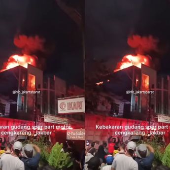 VIDEO: Ruko Suku Cadang Cengkareng Kebakaran Hebat