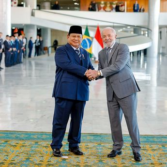 Momen Prabowo Disambut Hangat Presiden Brasil di Istana, Upacara Resmi dan Merah Putih Berkibar