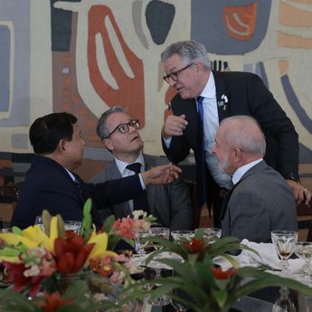 Prabowo Hadiri Jamuan Santap Siang Kenegaraan Bersama Presiden Lula di Brasilia