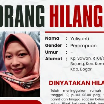Wanita Asal Bogor Dikabarkan Hilang, Pergi Tanpa Pamit Sejak 10 Juli