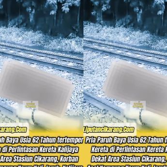 Lansia Tewas Terlindas Kereta Api di Cikarang, Badannya Hancur