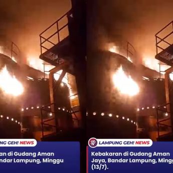 Kebakaran Melanda Gudang Aman Jaya Bandar Lampung