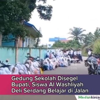 Bupati Deli Serdang Segel Gedung Sekolah, Siswa Belajar di Pinggir Jalan