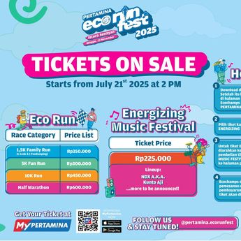 Jangan Lewatkan! Penjualan Tiket Pertamina Eco RunFest 2025 Dimulai 21 Juli Pukul 14.00 WIB