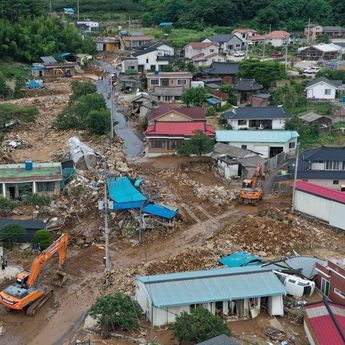 18 Tewas dan 9 Orang Hilang Akibat Banjir dan Longsor di Korea Selatan