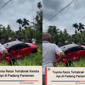 Ngeri Kecelakaan Libatkan Kereta Api Minangkabau Ekspres B25 dan Mobil Pribadi