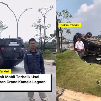 Kecelakaan Mobil Sampai Terbalik Kejutkan Warga Bekasi Siang Ini