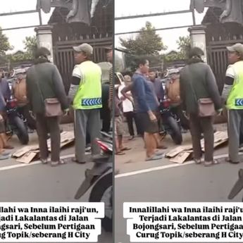 Kecelakaan Maut di Bojongsari Depok, Jasad Pemotor Ditutupi Kardus